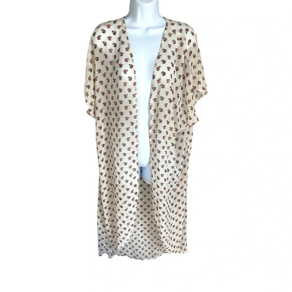 Boutique Kimono Duster | Lightweight Open Front Cardigan OX 1X Floral Print - Picture 9 of 11